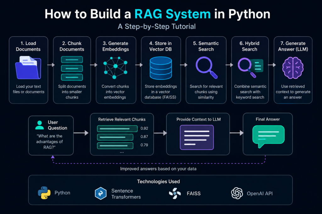 how to build a RAG system in Python with FAISS and OpenAI