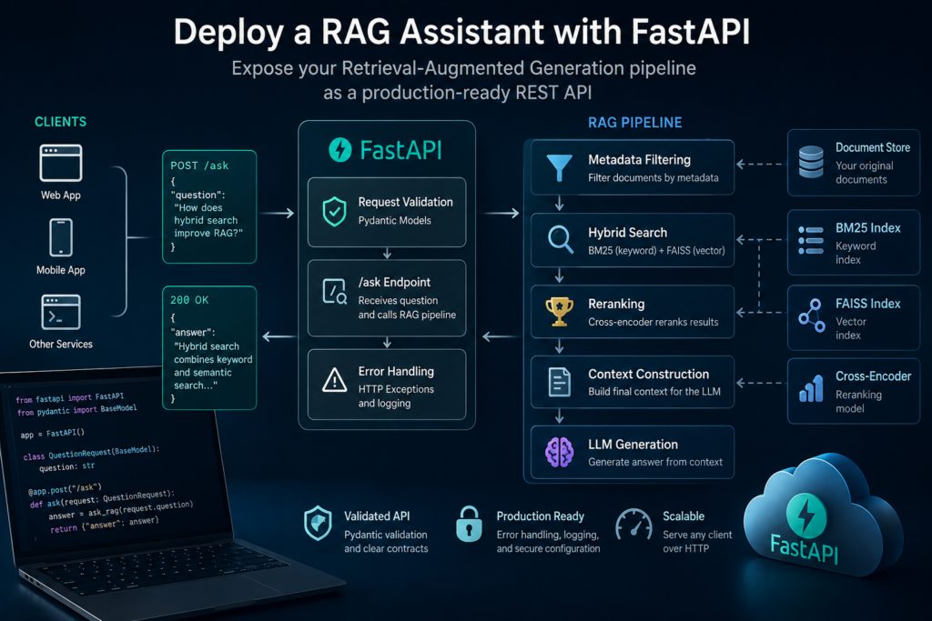 deploy a RAG assistant with FastAPI